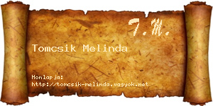 Tomcsik Melinda névjegykártya