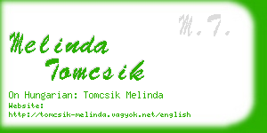 melinda tomcsik business card